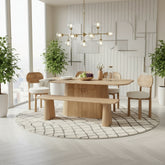 Austin Solid Wood 200cm Dining Table with Storage Sideboard