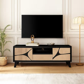 Boho Solid Wood Tv Cabinet With Wooden Legs