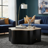 Boho Wooden Star Low Coffee Table with Drawer