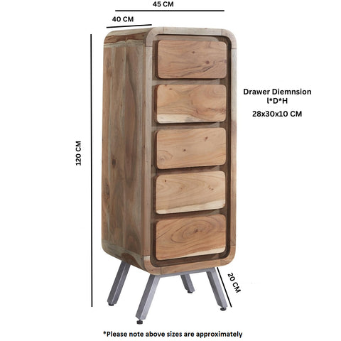 Aspen 5 Drawer Tall Chest