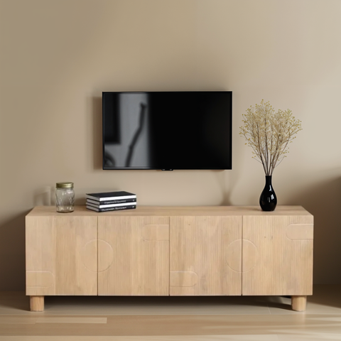 Austin Solid Wood Large Low Board Tv Cabinet