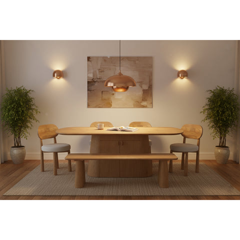 Austin Solid Wood 200cm Dining Table with Storage Sideboard