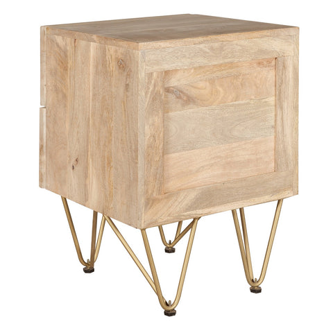 Light Gold 2 Drawer Side Table