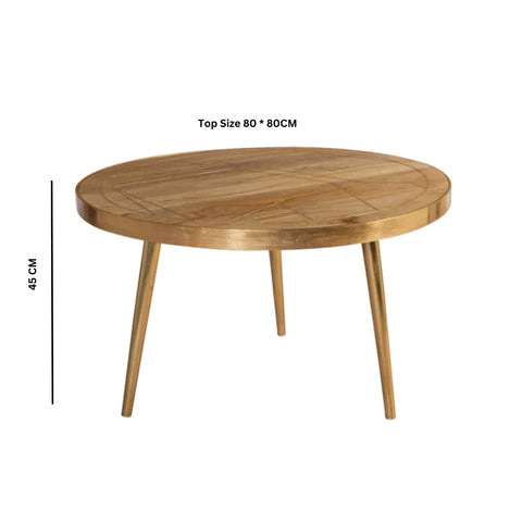 Light Gold Round Coffee Table