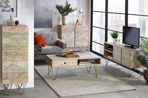 Light Gold 2 Door Medium Sideboard