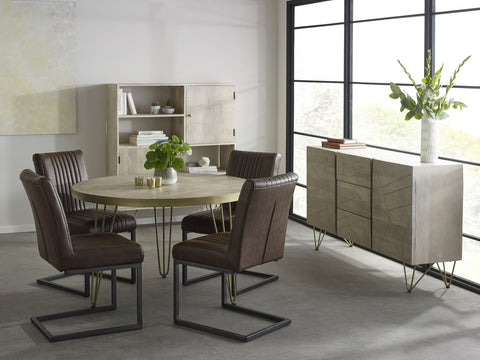 Light Gold Extra Large Sideboard 3 Drawers and 2 Doors
