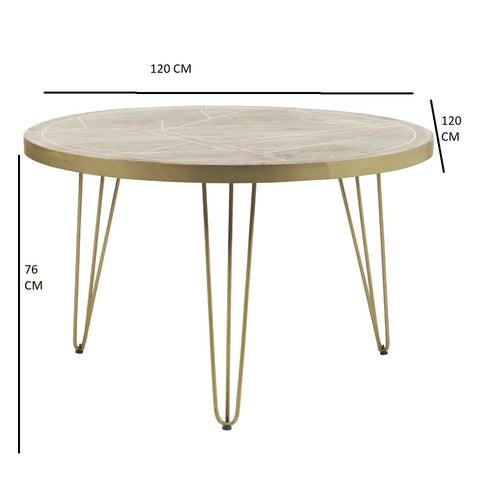 Light Gold Round Dining Table