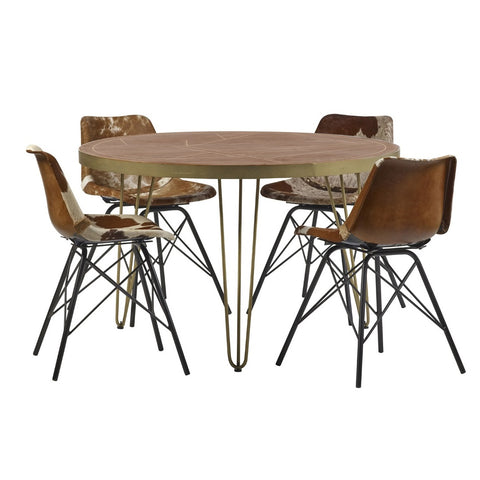 Dark Gold Round Dining Table