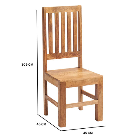 Toko Light Mango 4 FT Dining Set with Wooden Chairs