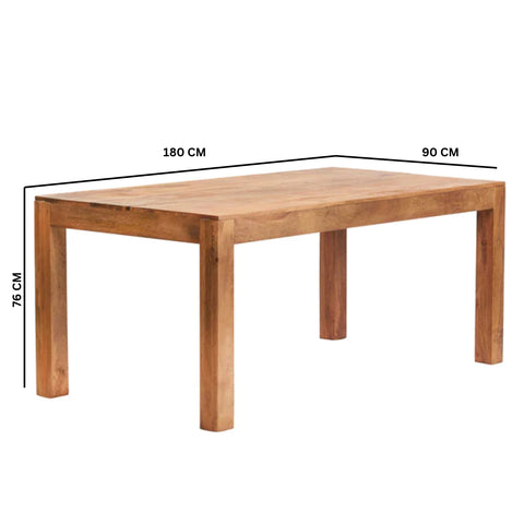 Toko Light Mango 6 FT Dining Set with Wooden Chairs