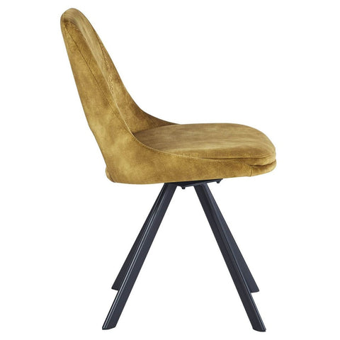 Mustard Velvet Swivel Dining Chair (Set of 2)