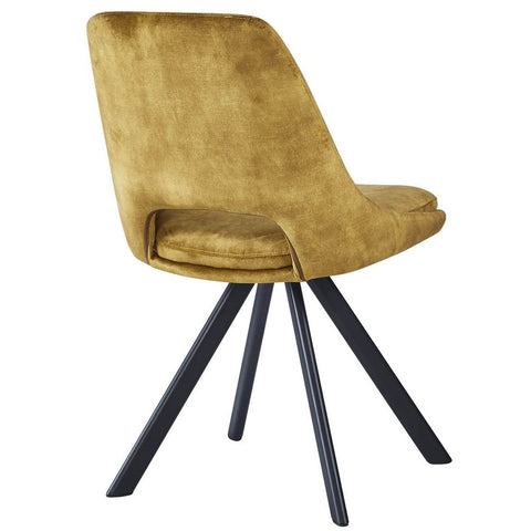 Mustard Velvet Swivel Dining Chair (Set of 2)