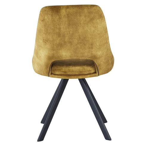 Mustard Velvet Swivel Dining Chair (Set of 2)