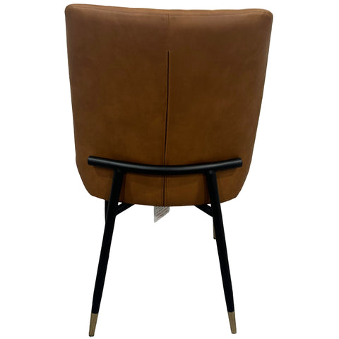 Leather Steel Legs Dining Chairs (Set of 2) - Tan