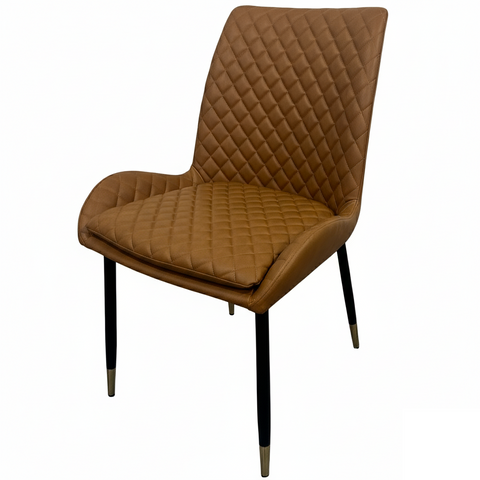 Leather Steel Legs Dining Chairs (Set of 2) - Grey