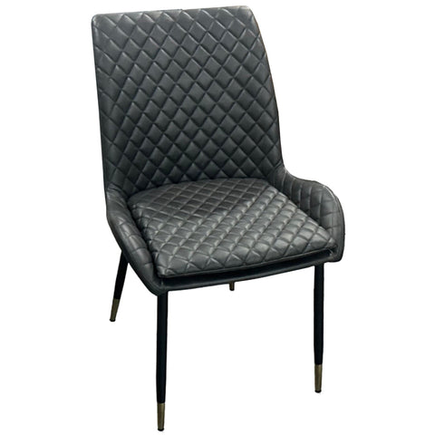 Leather Steel Legs Dining Chairs (Set of 2) - Grey