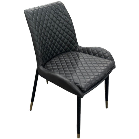 Leather Steel Legs Dining Chairs (Set of 2) - Tan