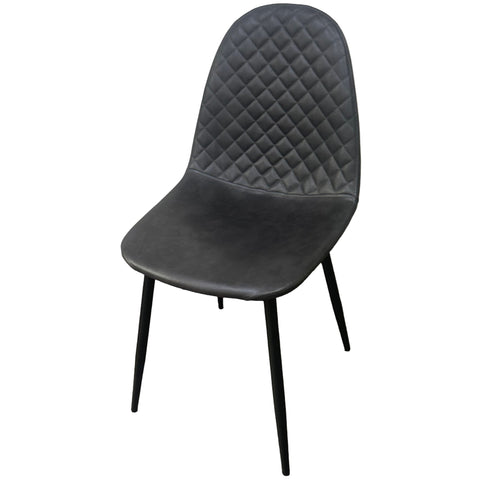 Corona Leather Steel Legs Dining Chairs (Set of 4) - Grey