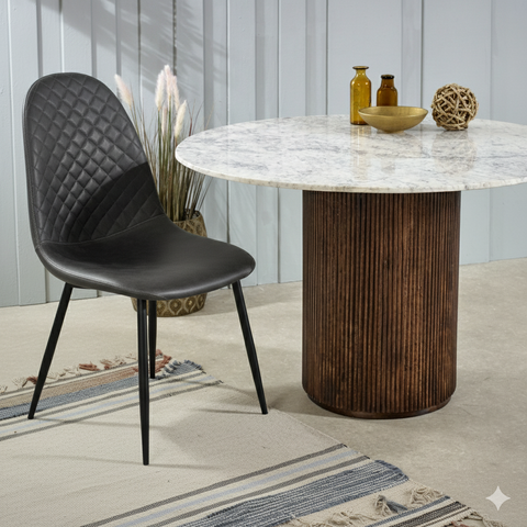 Corona Leather Steel Legs Dining Chairs (Set of 4) - Tan