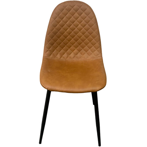 Corona Leather Steel Legs Dining Chairs (Set of 4) - Tan