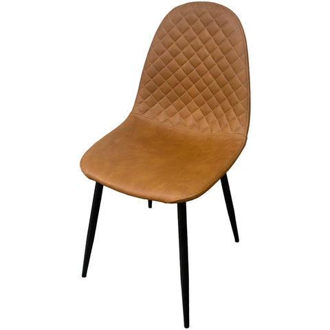 Corona Leather Steel Legs Dining Chairs (Set of 4) - Grey