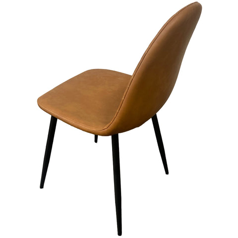 Corona Leather Steel Legs Dining Chairs (Set of 4) - Grey