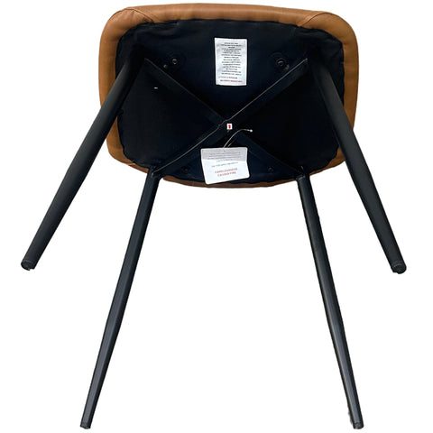 Corona Leather Steel Legs Dining Chairs (Set of 4) - Tan