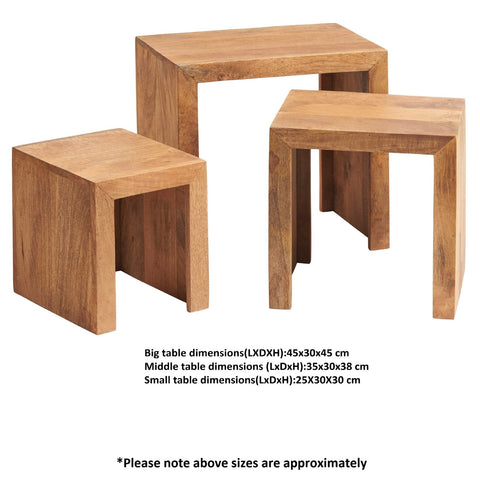 Toko Light Mango Nest of 3 Tables