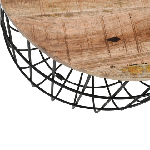 Surrey Solid Wood & Metal Wire Coffee Table