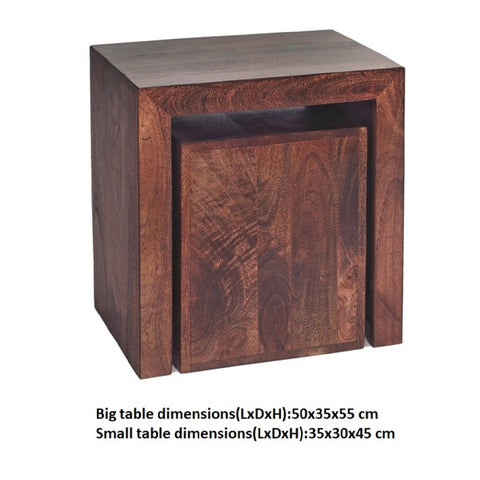 Toko Dark Mango Cubed Nest of 2 Tables