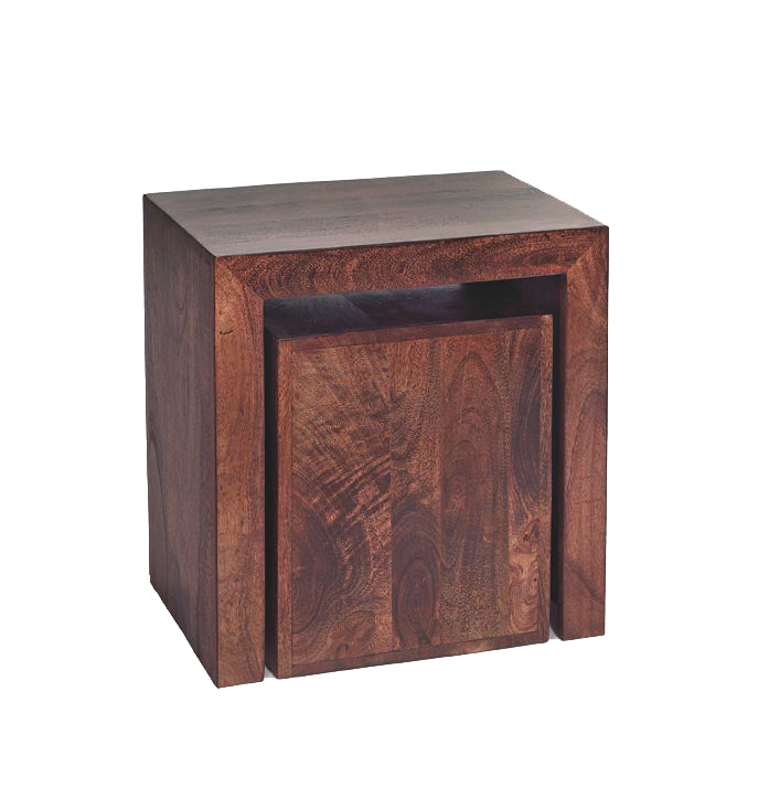 Toko Dark Mango Cubed Nest of 2 Tables