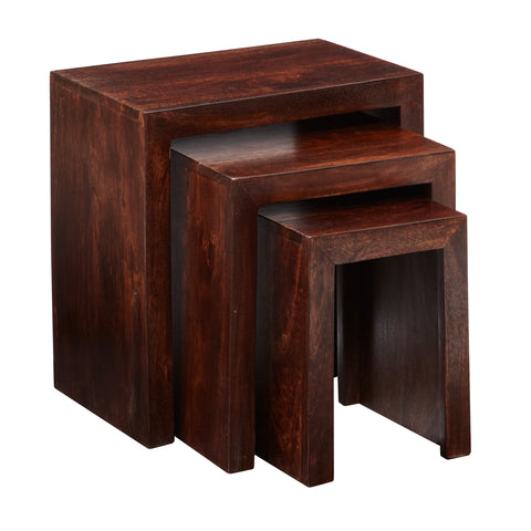 Toko Dark Mango Nest of 3 Tables