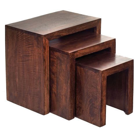 Toko Dark Mango Nest of 3 Tables