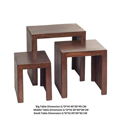Toko Dark Mango Nest of 3 Tables