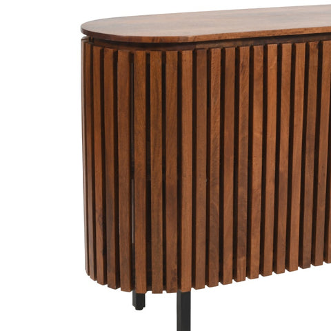 Slatted Mango Wood 2 Doors Sideboard