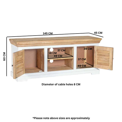 Alfie Tv Cabinet Upto 57" Solid Mango Wood