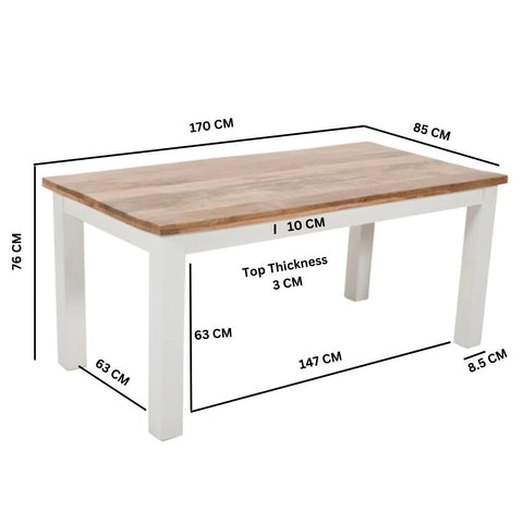 Alfie Dining Table 170cm Solid Mango Wood