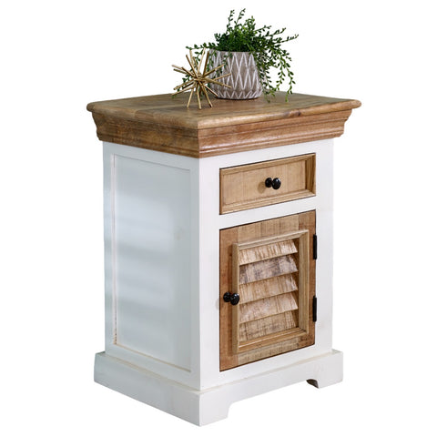 Alfie Solid Mango Wood Bedside Cabinet 1 Drawer + 1 Door