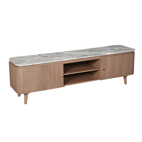 Ashford Natural Marble & Wood Large Tv Cabinet