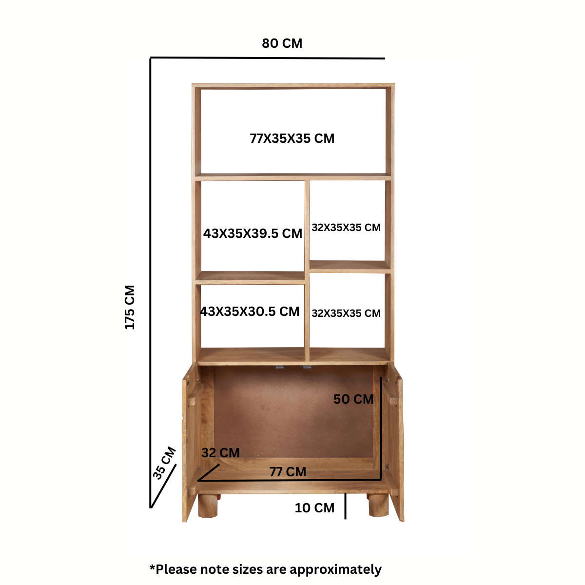 Austin Solid Wood Bookcase