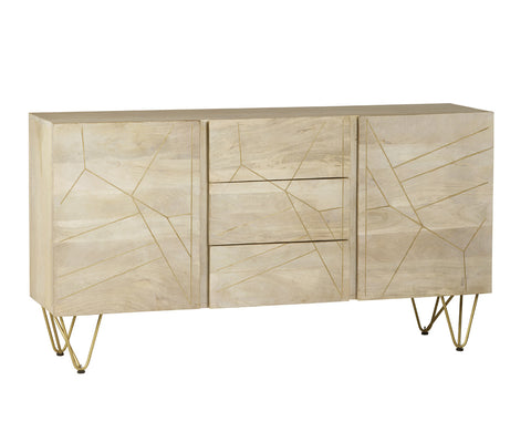 Light Gold Extra Large Sideboard 3 Drawers and 2 Doors