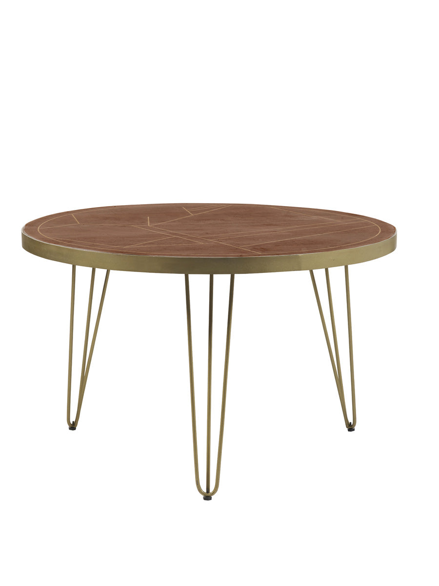 Dark Gold Round Dining Table 