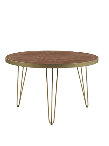 Dark Gold Round Dining Table 