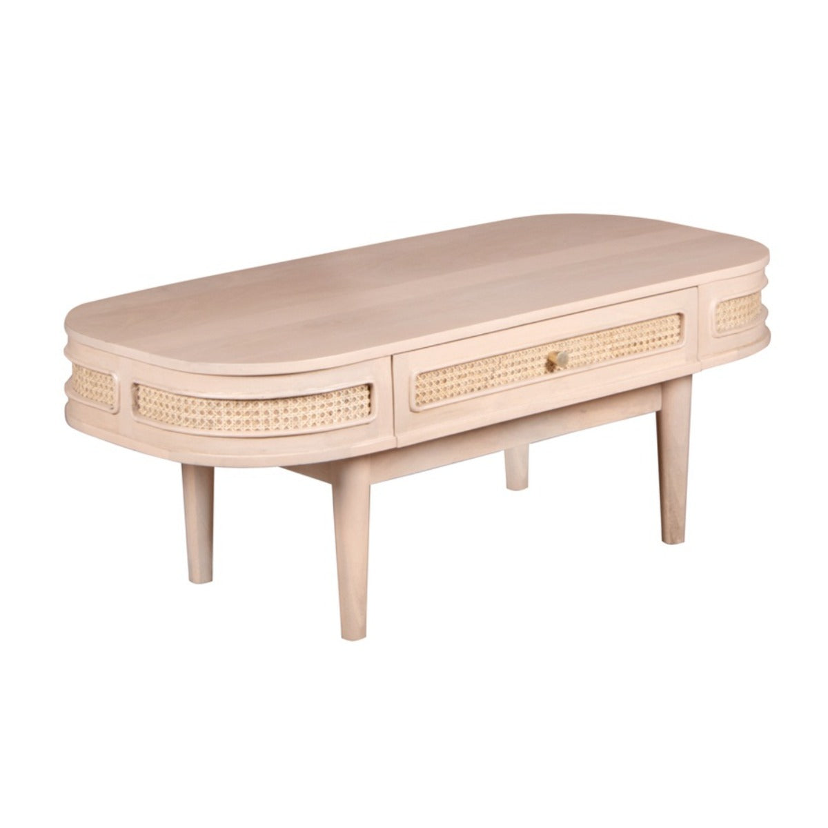 Valencia Cane & Mango Wood 1 Drawer Coffee Table