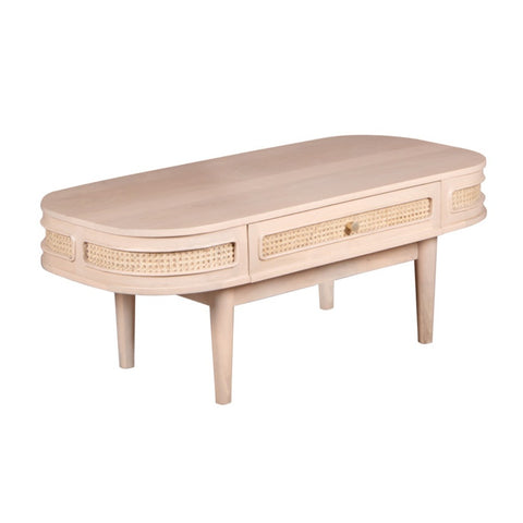 Valencia Cane & Mango Wood 1 Drawer Coffee Table