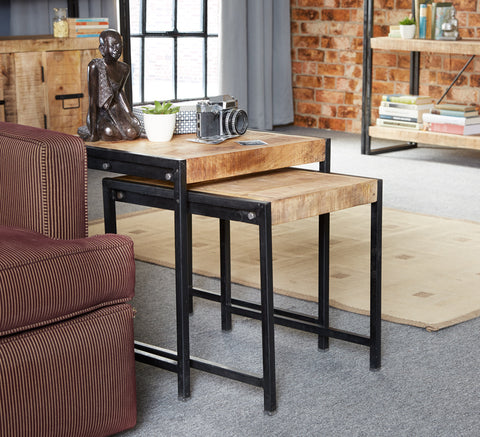 Cosmo Industrial Nest of 2 Tables 