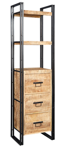 Cosmo Industrial Slim Bookcase