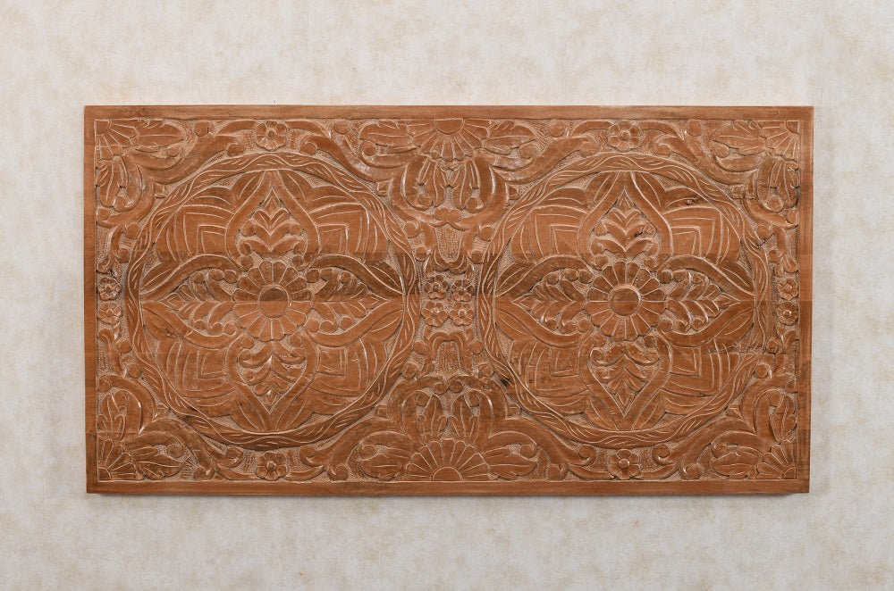 Artwork Mango Wood Bedframe Headboard