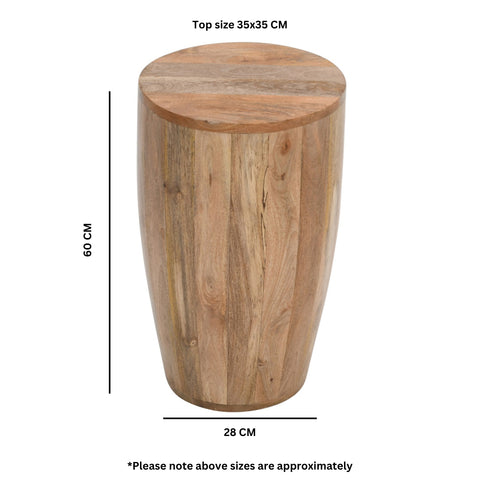 Surrey Solid Wood Drum Side Table