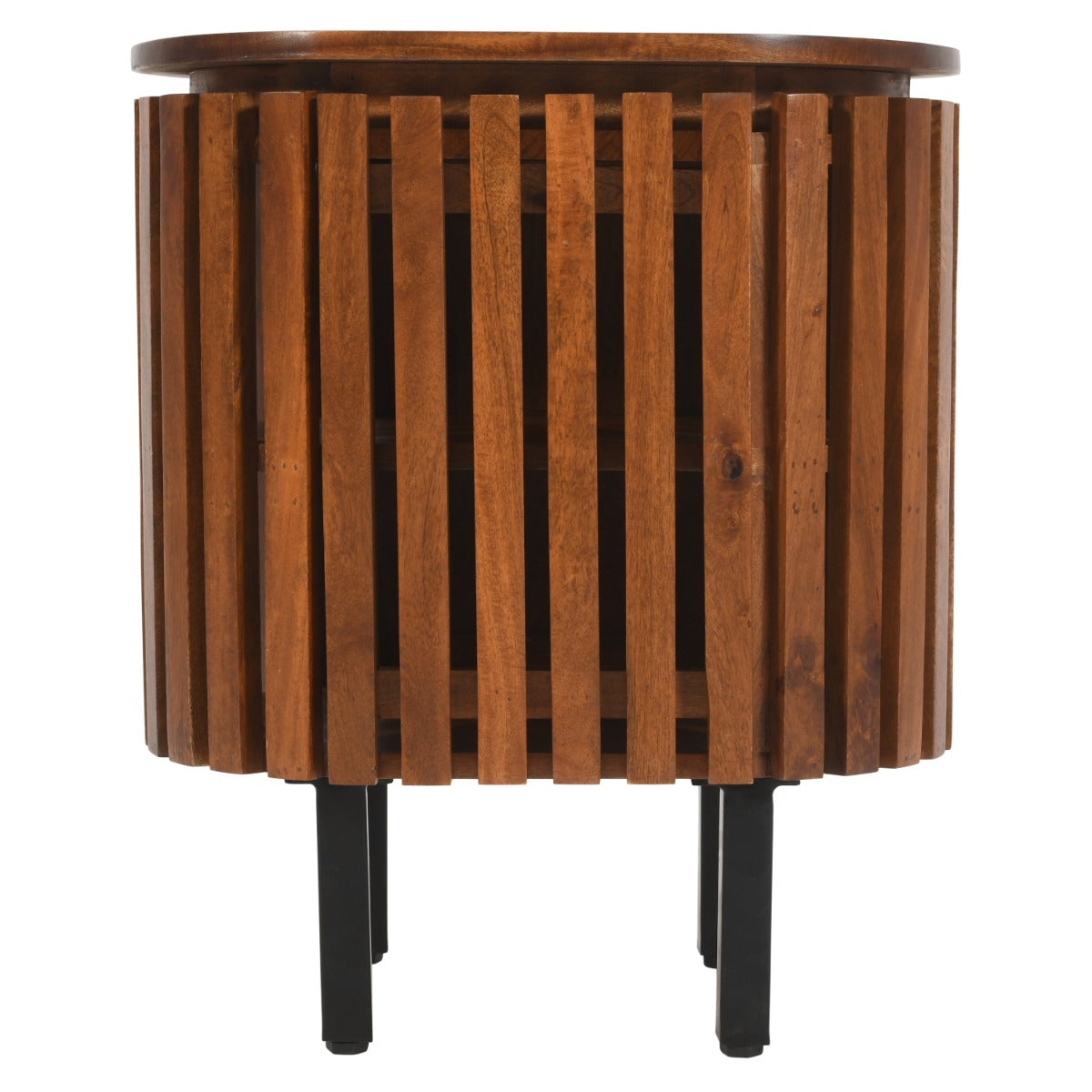 Slatted Mango Wood Bedside Table